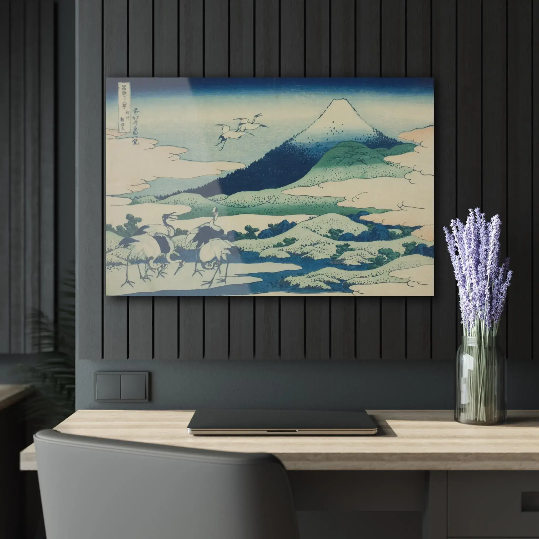 Umezawa Marsh with Mount Fuji by Katsushika Hokusai - Premium Acrylic Wall Art | Ukiyo-e Masterpiece, Japandi Zen Decor for Home or Office